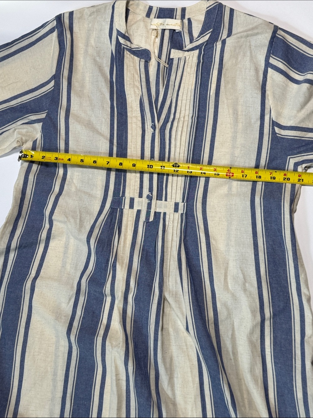NWT NATALIE MARTIN Collection Sammie French Striped Blue Cream Maxi Dress LG - Picture 10 of 16